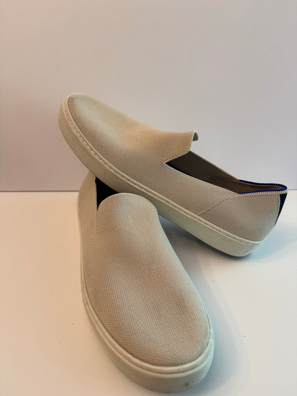 Rothy’s Original Slip-On Sneaker Women’s Size 11 Sand Cream Knit Comfort Shoes